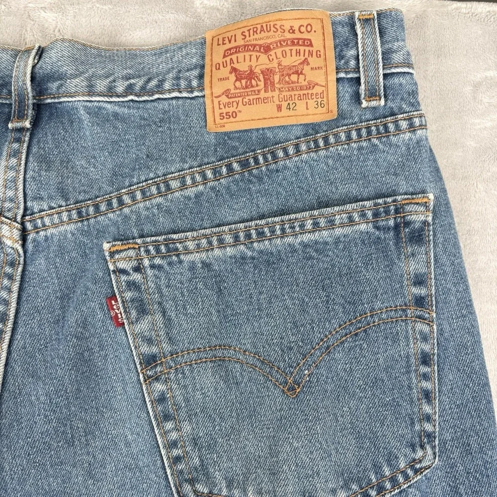 Levi's 550‎ Relaxed Fit Jeans Men 42x36 (Fits 41x36) Blue Denim USA Made Vintage